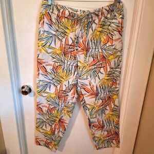 Serra Ladies Large Linen Cotton “Palm Beach” Pastel Color Pants. Size XL